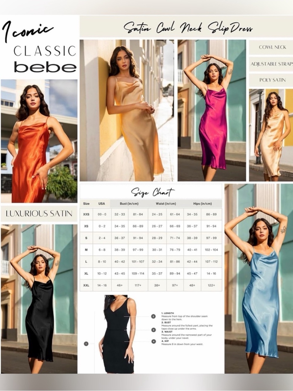 Bebe Satin Slip Dress - Black size small - Picture 10 of 10